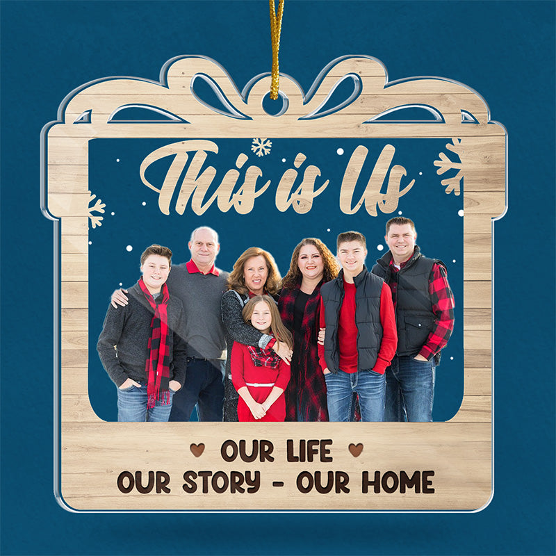 Photo personnalisée en famille - Décoration personnalisée en acrylique - Cadeau de Noël pour les membres de la famille