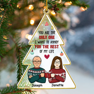 Félicitations, veinard ! Ornement personnalisé pour couple en acrylique en forme de sapin de Noël. Cadeau de Noël pour mari et femme, anniversaire.