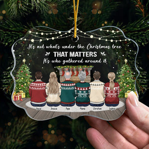 Réunis autour du sapin de Noël – Décoration familiale personnalisée – Acrylique en forme de Benelux – Cadeau de Noël pour les membres de la famille
