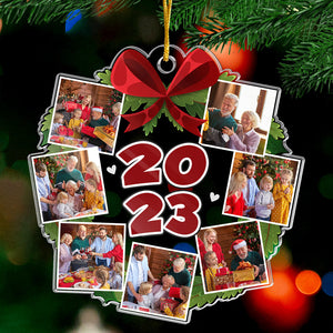 Photo personnalisée Noël 2023 - Décoration familiale personnalisée - Acrylique de forme personnalisée - Cadeau de Noël pour les membres de la famille