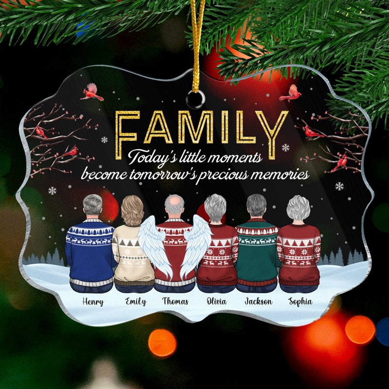 Les petits moments deviennent de précieux souvenirs - Décoration familiale personnalisée - Forme Benelux en acrylique - Cadeau de Noël pour les membres de la famille