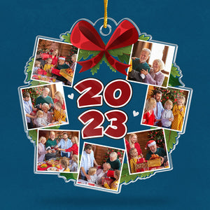 Photo personnalisée Noël 2023 - Décoration familiale personnalisée - Acrylique de forme personnalisée - Cadeau de Noël pour les membres de la famille
