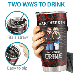 Partenaires de crime si on se fait prendre - Gobelet personnalisé Bestie - Cadeau pour meilleures amies, meilleures amies, sœurs
